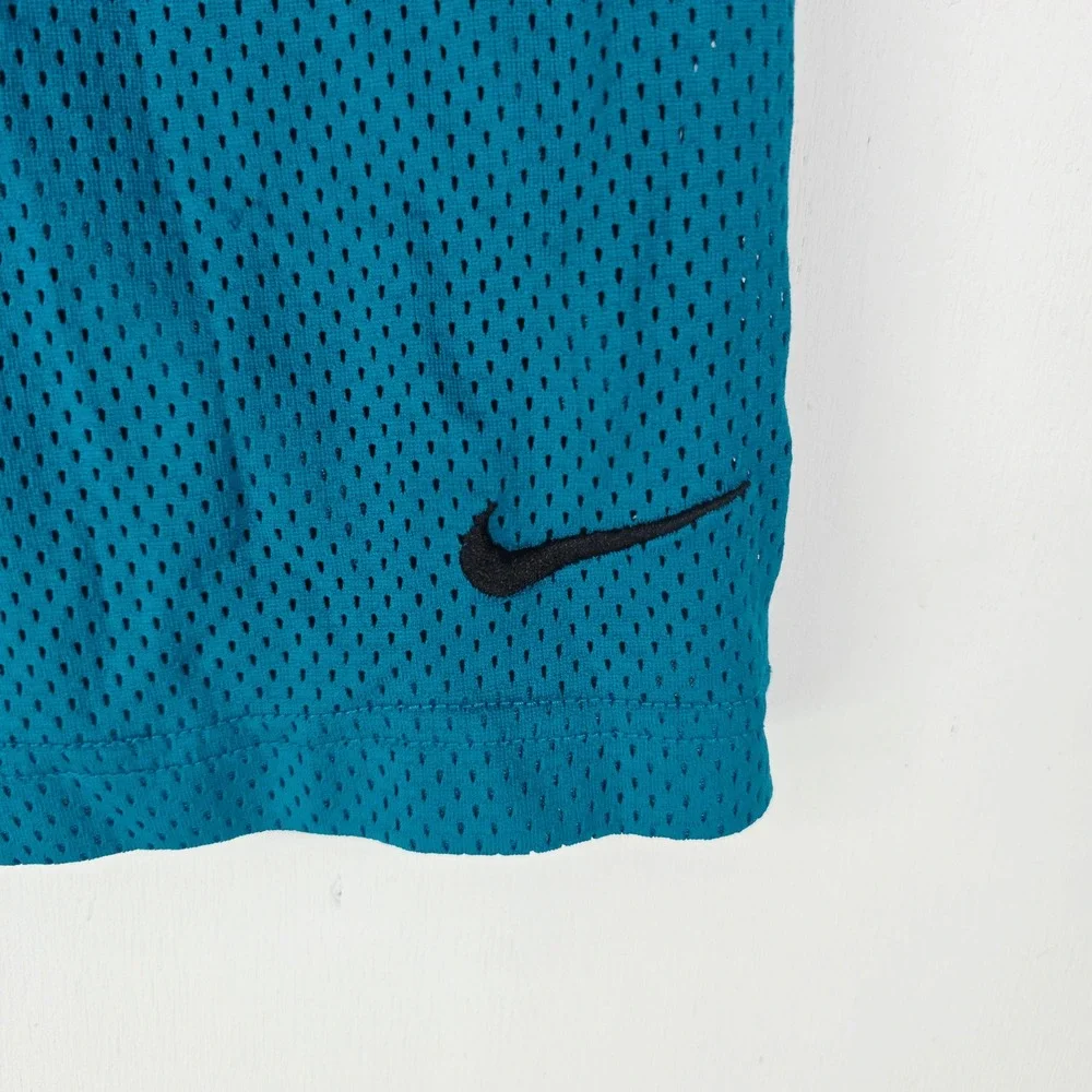 Nike Mens 2XL Monster Mesh Basketball Shorts Teal Blue Swoosh Pockets Stretch